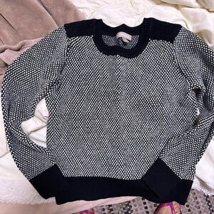 Women's Black and White Sweater